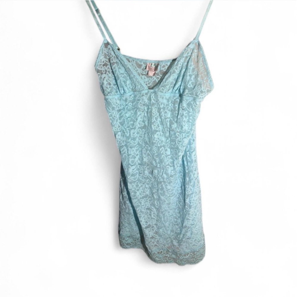 Victoria's Secret baby blue lace slip dress